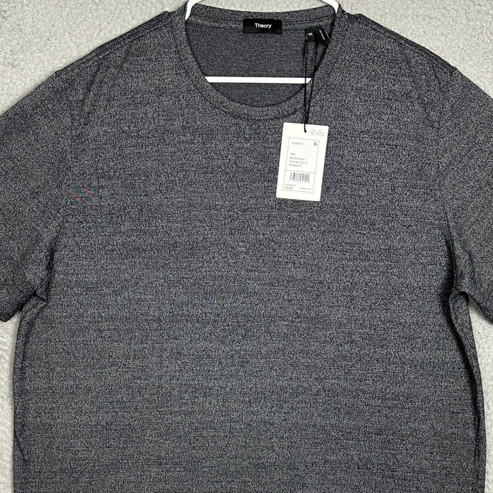 NEW Theory T-Shirt Mens 2XL Claey O Activate Dark Grey Heather Modal Blend Tee